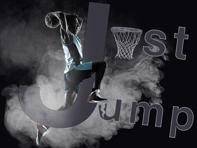Basketball player poster Just jump basketball branding design poster