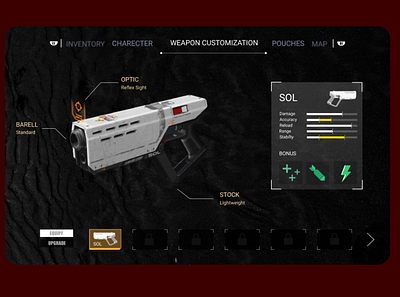Game menu UI 3d figmadesign game gun ui