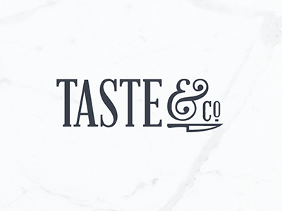 Taste & Co. catering eatery food graphic icon knife lettering restaurant type typography