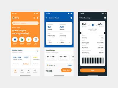 UTS - Mobile App Redesign app concept app redesign concept design indian railways product design railway app railway booking railway booking app redesign ticket app ticket booking app ticket booking app design train ticket app ui uts uts design uts redesign ux