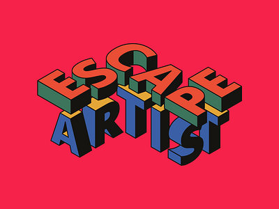 Escape Artist Podcast Cover Concept 3 album art album artwork album cover alex nick artist escape escape artist isometric lettering podcast podcast art podcast logo podcasting podcasts