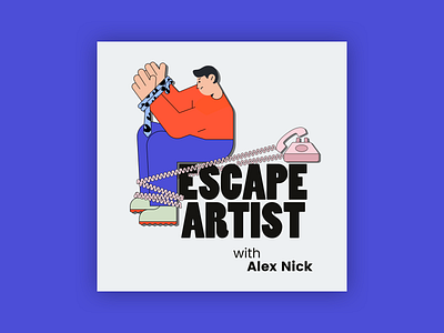 Escape Artist Podcast Cover Concept 14 album album art album cover branding concept design flat fun illustration logo podcast podcast art podcast logo podcasting podcasts simple