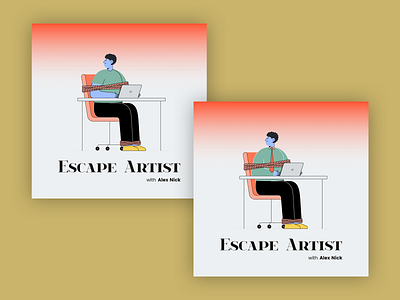Escape Artist Podcast Cover Concept 16 album album art album artwork album cover album cover design flat illustration office podcast podcast art podcast logo podcasting podcasts simple