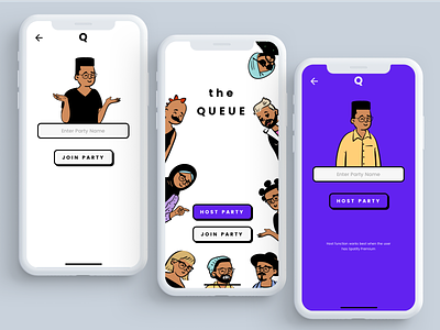The Queue V1 branding concept design flat illustration mobile mobile app mobile app design mobile design mobile ui simple