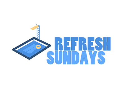 Refresh Sundays Pool Party Logo Concept logo party pool refresh sunday