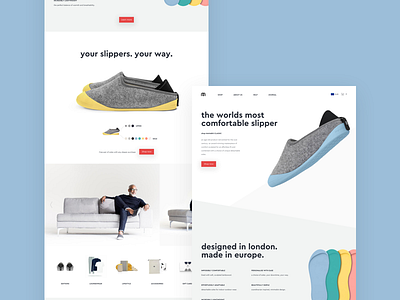 Mahabis Landing ecommerce flat landing mahabis pastel redesign scandinavian slippers ui