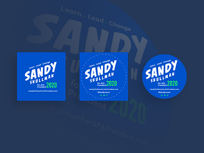 Sandy for APA President 2020 Buttons and Pins button button design design flat logo pin print print design simple sticker typography