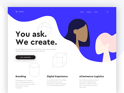 Digital Agency Landing page Concept branding concept design flat fun icon illustration landing page concept ui