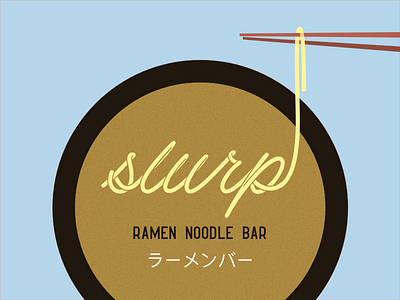 Slurp Ramen Noodle Bar branding concept flat fun illustration logo simple typography vector