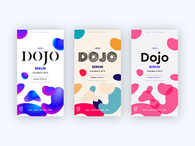 Dojo Wine Label Series branding design fun logo packagedesign packaging simple typography wine wine bottle wine label