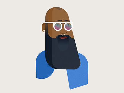 Black Beard character flat fun gasses hippo hipster illustration persona portrait sunglasses urban vevtor