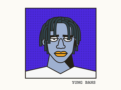 Yung Bans autotune celebrity dreads fapper flat flat design flat illustration fun hip hop hiphop illustration music musician rap simple