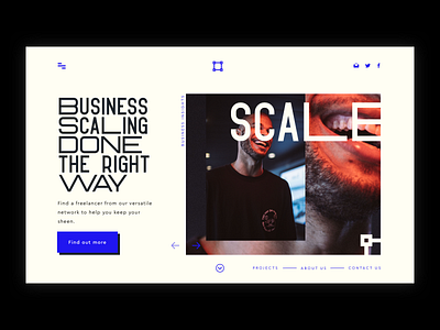 Business Scaling Landing Page Concept concept design flat landing page landing pages minimal photo sample simple typography ui ux vector web website