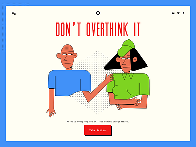 Don't Overthink It concept design flat illustration landing landing page landing page concept landing page design simple vector