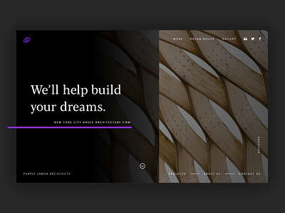 Purple Lemon Architects Landing Page Concept