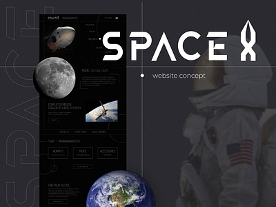 Web-design | Site concept for the company "Space X" design lending page webdesign website