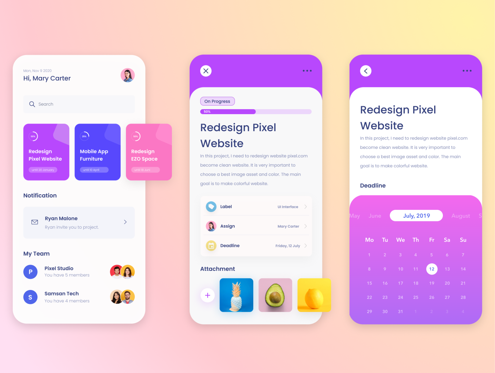 Project Management Application By Widya Amala On Dribbble