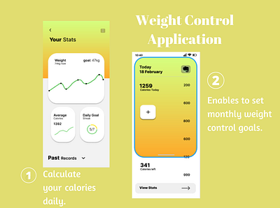 Weight Control Application bms body weight measure mobile app ui weight lose