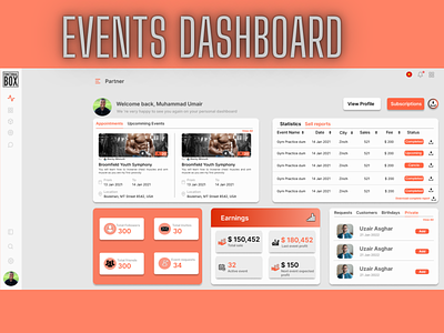 Gym Event management dashboard