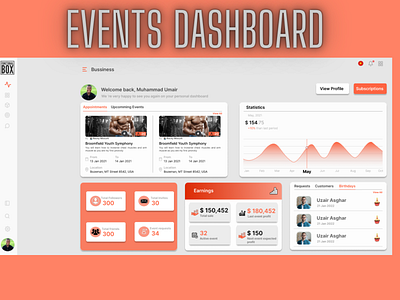 Gym event management system dashboard design event management gym dashboard gym event managment gym management ui