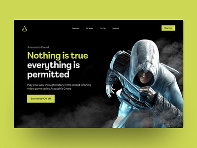 Hero Section Web Design Assassin's Creed