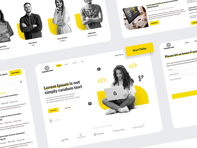 Free WordPress Template: Yellow IT theme (mockup PSD)