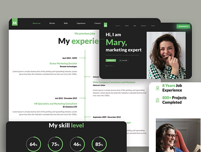 Black and Green PSD Website Template free template psd mockup saas website template ui website template