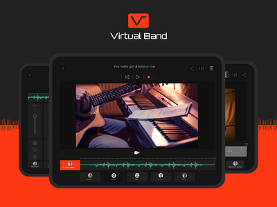 Virtual Band adobe xd app branding interaction design minimal music app musician ui