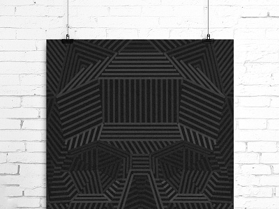 IVE_Poster black illustration lines poster skull