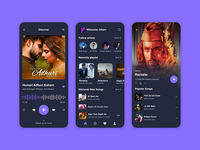 Music App UI Design app design musicapp ui uidesign uiux ux