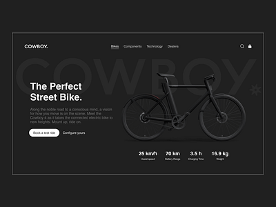 E-bike web ui design app design branding design landing page ui uidesign uiux ux web design web ui