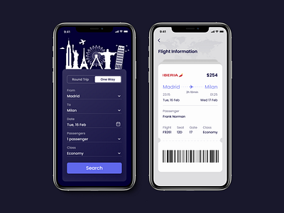 Flight Ticket Booking App airplane booking flight flight app flight booking flight search flights mobile app design mobile ui purple ticket app ticket booking tickets travel travel app travelling trip ui userinterface ux