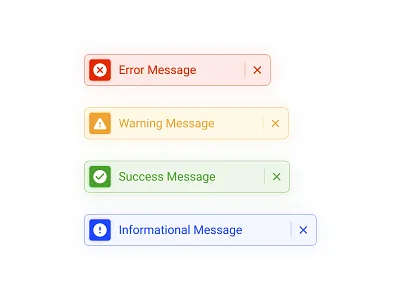 Toast Notification / Message alert alerts banner dashboard design system error error message info message notification notifications popup popups success toast toast notification ui elements warning web web design