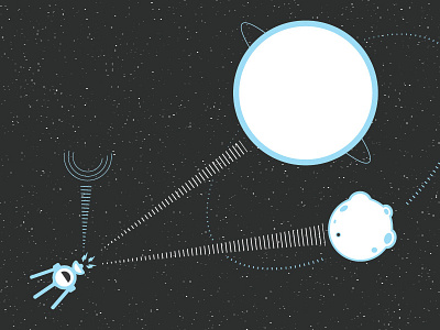 Satellite In Use bounce communication illustration illustrator infographic moon planet reflect satellite space