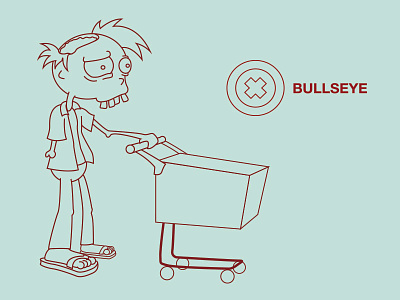 BULLSEYE cart illustrator shopping vector zombie