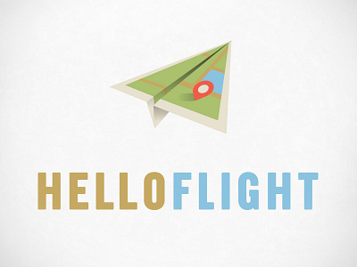 HelloFlight logo air traffic control airplane app brand branding hello logo map