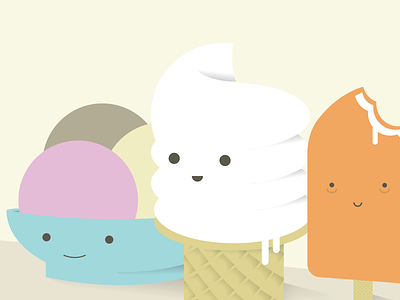 Ice Cream + Novelties cute delicious dreamsicle food icecream illustration treat