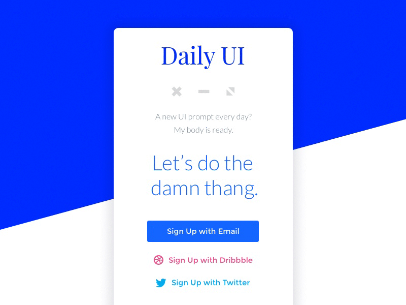 #DailyUI 001 - Sign Up dailyui dailyui 001 form signup social ui