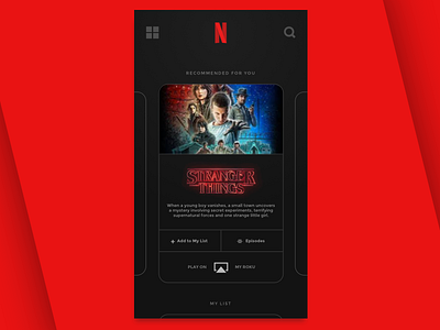 #DailyUI 025 - TV app control daily ui mobile movies netflix recommended remote television tv