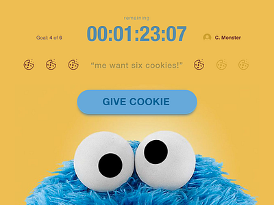 #DailyUI 032 - Crowdfunding Campaign cookie countdown crowdfunding daily ui kickstarter monster patreon sesame street