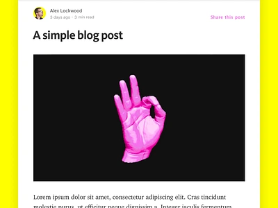 #DailyUI 035 - Blog Post blog daily ui ok post simple web