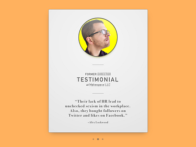 #DailyUI 039 - Testimonial career daily ui glassdoor interview job quote review testimonial