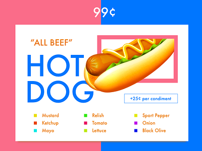 #DailyUI 043 - Food/Drink Menu condiments daily ui design food hot dog layout menu