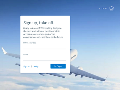 DailyUI - 001 - Sign Up airplane aviation branding daily ui dailyui design form sign up typography ui ux