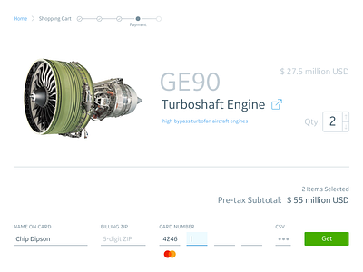 DailyUI - 002 - Credit Card Checkout airplane aviation checkout credit card dailyui engine form shop ui ux