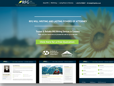 Rfg Wills Writing: Website Design By Axiom corporate website financial website will writing