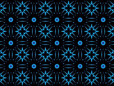 Blue And Black Fractal Flower