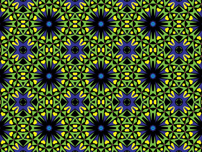 Purple And Green Circle And Star Flower Fractal