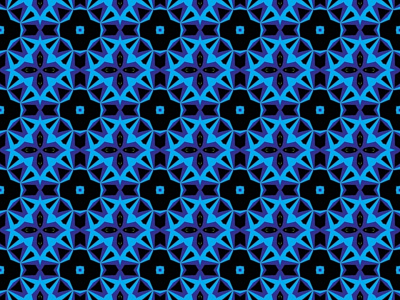 Blue And Purple Square Star Flower Fractal Abstract Design