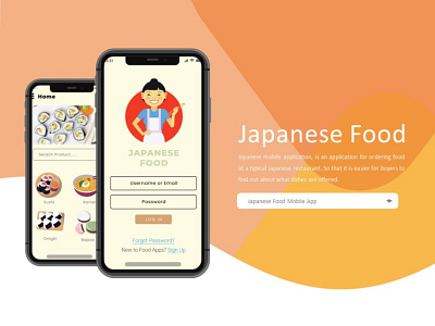 Mobile Apps Design - Japanese Food graphic design mobile apps mobile design ui uiux design